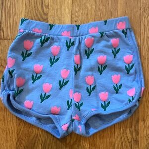 Hanna Andersson Blue Shorts with Pink Floral Design